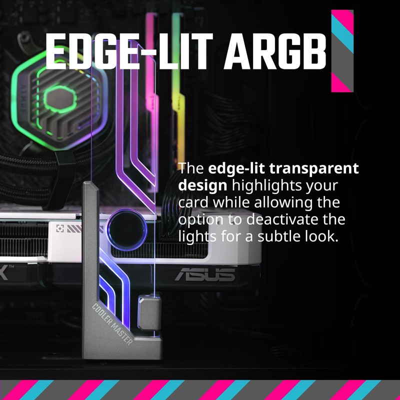 Cooler Master Atlas ARGB GPU Support Bracket, Aluminum Magnets Stand,