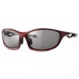 A-FIT Asian Fit Sports Sunglasses, Ultra Lightweight Model, UV Cut, Case Set AF-S203, red/black, M