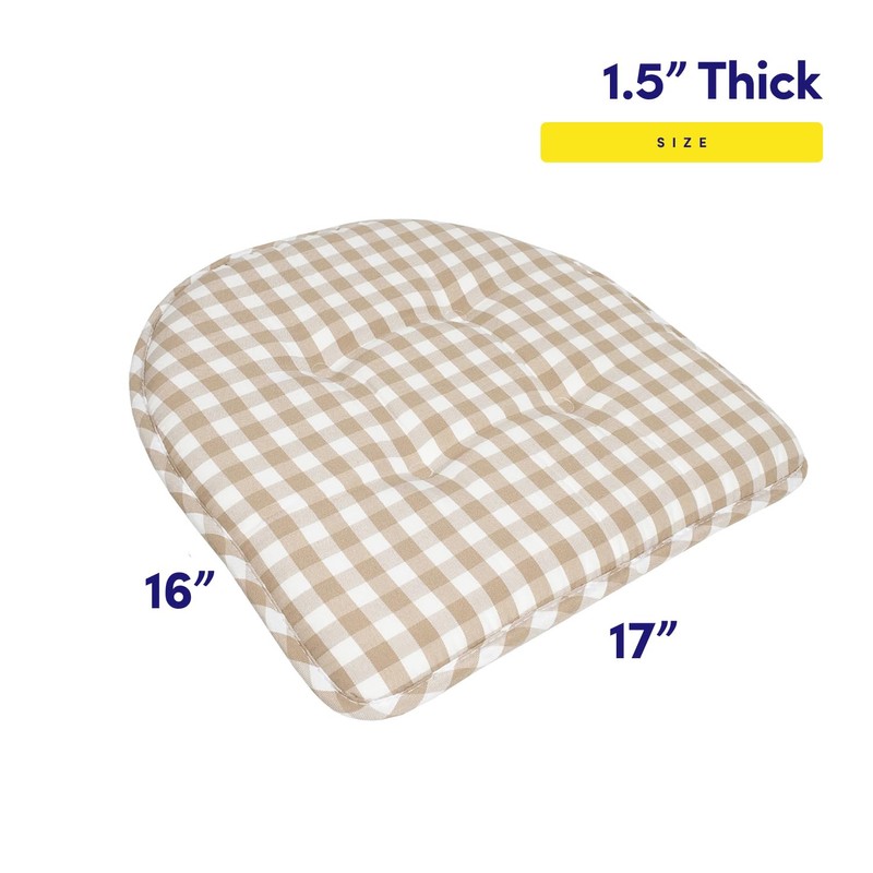 Sweet Home Collection Chair Cushion Memory Foam Pads Tufted Slip