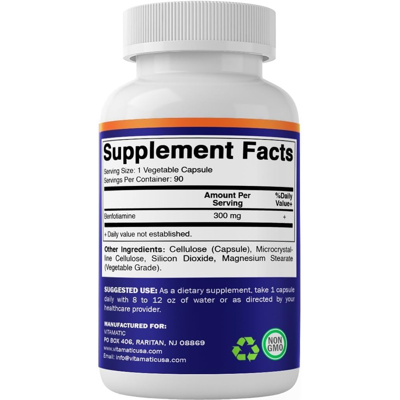 ⚡🧠 Benfotiamina 300 mg | 90 Cápsulas Vegetales | Energía