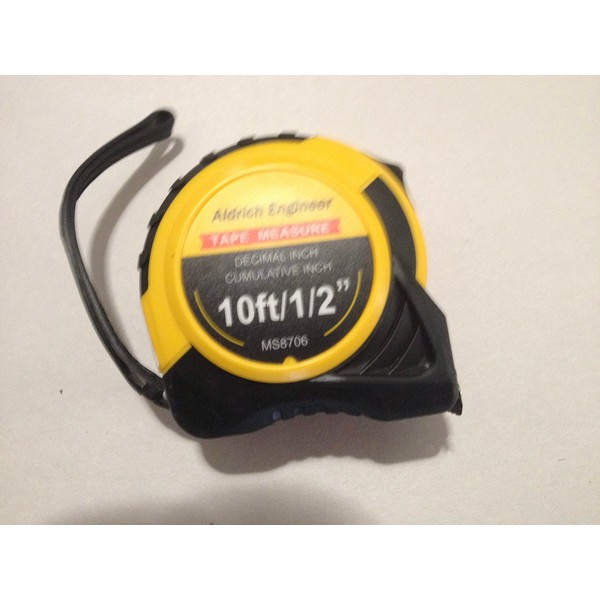 Tape Measure, Decimal inch, Steel, 120 in, (10 ft but
