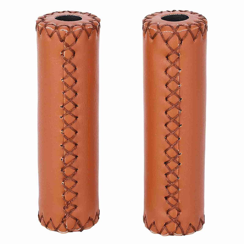 Handlebar Grips Three Color Retro Leather Bike Cover Grip for