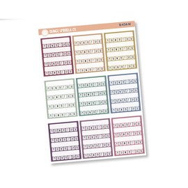 Side Bar Week Habit Tracker Planner Stickers, Blank Labels for Tracking, Color Print Planning Stickers (B-434-M