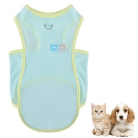 Risipu Dog Cooling Vest Premium Breathable Ice Silk Summer Clothes for Dogs Cats Quick Dry Puppy T-Shirt, Ideal for Outdoor Activity (Green, L)