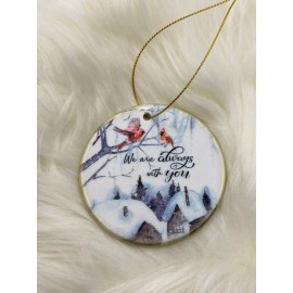 Unbranded We Are Always With You (Angels) Christmas ornament With Gold Trim Cardinals 3”