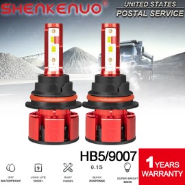 SHENKENUO 2X 9007 LED Headlight Bulbs For 2001-2005 Ford Explorer Sport Trac Hi/Lo Beam 6K