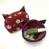 Kyoto Cat Pattern Pouch, Made in Japan, Japanese Pattern, Cotton,