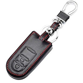 [IKT] Daihatsu / Toyota Car Leather Key Case for Smart Key 2 Buttons Black / Tanto / Move / Move Custom / Move Canvas / Wake / Tank / Rumy / Passo / Pixis / Other Special Design Scratch Resistant