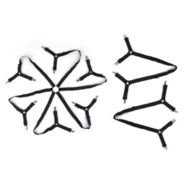 Bed Sheet Clips, Set of 2 Types, 3 Pieces, 6 Points / 2 Closures, Adjustable, Comforter, Slip, Black, Black
