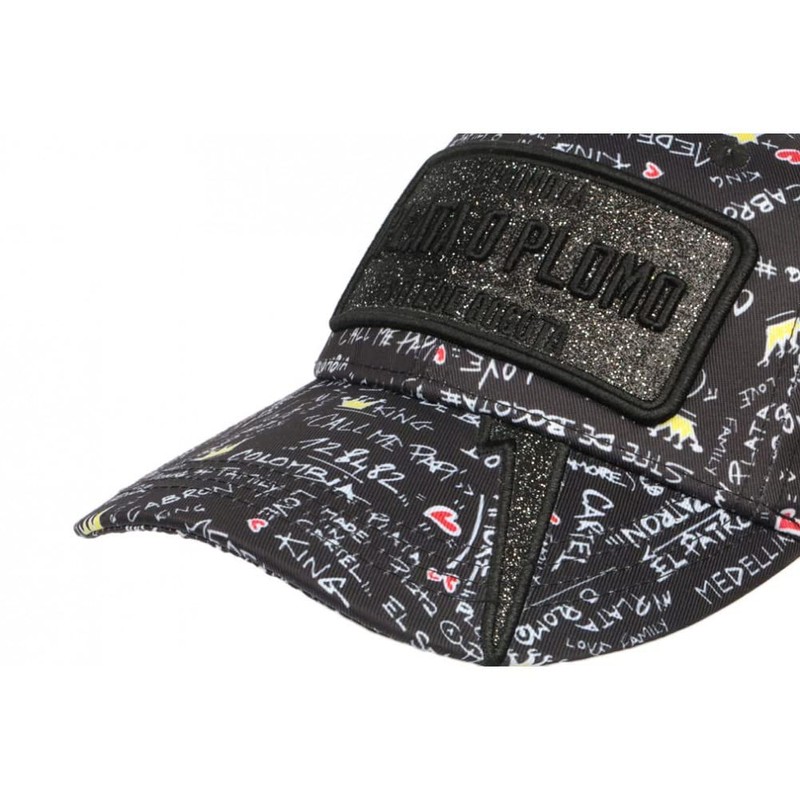 Plata o Lead Black Grey Rhinestone Baseball Cap, Size: One