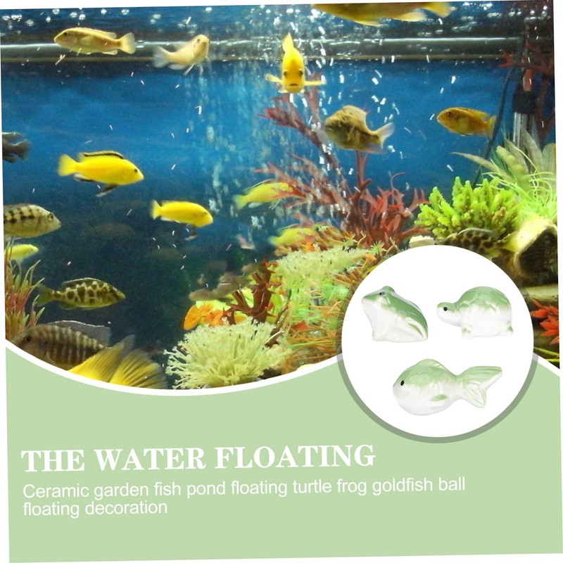 Abaodam 3Pcs Floating Ceramic Aquarium Decor Retro Style Fish Tank