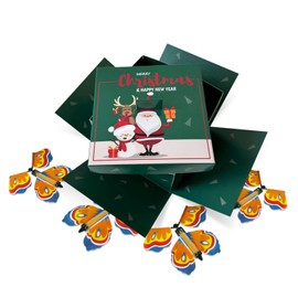 FETTIPOP Christmas Butterfly Explosion Gift Box 7.1x5.5x4.3 inches, Xmas Surprise Flying Butterfly Box Prank