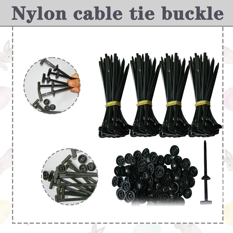 100PCS Nylon Universal Cable Tie Buckle, Multipurpose Design Zip Tie