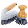 Beille 2pk Dish Brush with Bamboo Palm Handle and Heavy