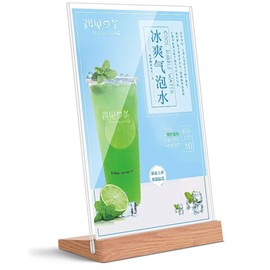 Lakymisy Sign Holder, A4 Menu Stand, Double-Sided POP Stand, Card Stand, Acrylic Stand, Promotional Supplies, Stores, Sales, Advertising, Merchandise, Card Stand, Tabletop, Guide Plate, Menu Display
