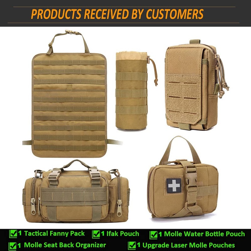 Molle Seat Back Organizer, Tactical Car Seat Organizer with Pouches,