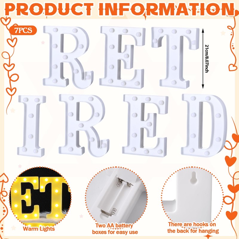 Aurelema Sukkot Large LED Letter Sign LED Lights Battery Powered