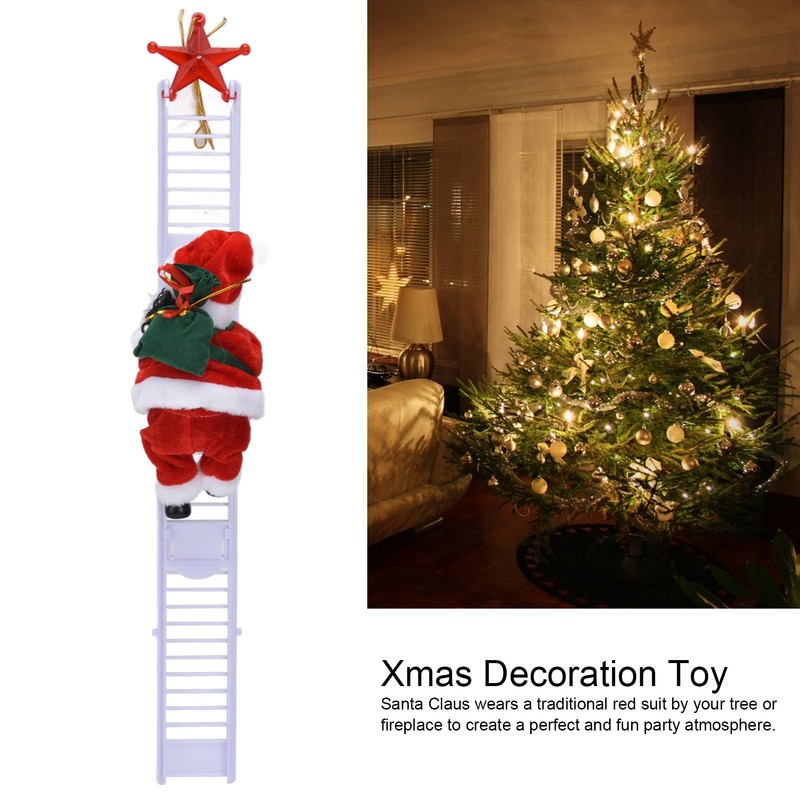 Electric Santa Claus Toy Black Race Climbing Christmas Tree Decorations