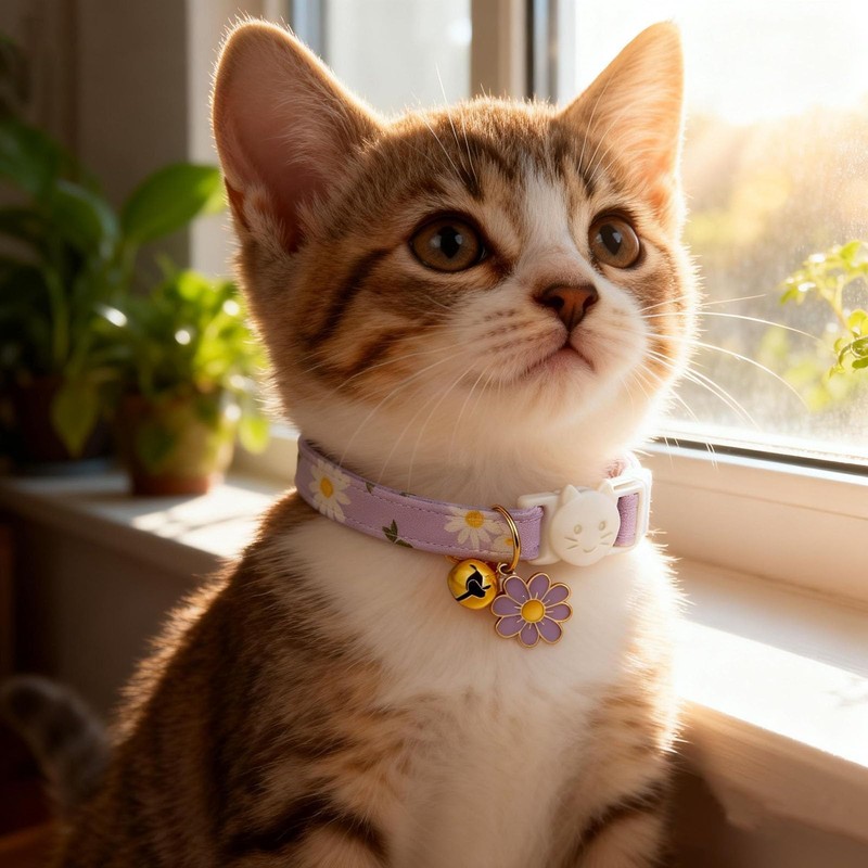 REDANHA 3 Pcs Cat Collar with Bell and Charm, Cute