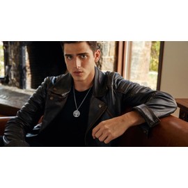 Amaxer Yggdrasil Tree of Life Necklace for Men Family Tree of Life Sturdy Locket Jewellery Gift Box Chain Pendant Necklace, Stainless Steel