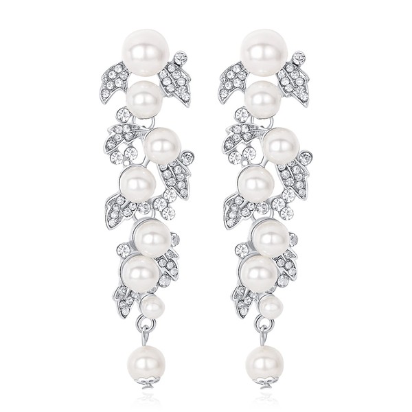 Rhinestone Long Drop Earrings for Women Rectangle Dangle Earrings Statement