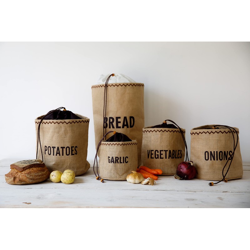 KitchenCraft Natural Elements Ecological Bread Bag with Drawstring, Jute 100%