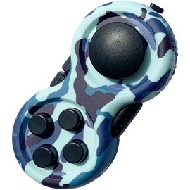 mciskin Fidget Pads Toy, Fidget Controller Stress Reducer, Fidget Controller for Stress Relief and Anxiety, with 9 Fidget Functions and Lanyard - Perfect for Stress Reducing