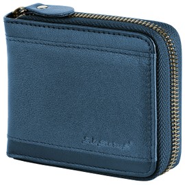 Admetus - portafolios de piel con cierre RFID para hombre con cierre de cierre para tarjetas RFID, Blue50778, Medium