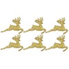 Pack of 6 - Hanging Glitter Reindeer Christmas Tree Decorations