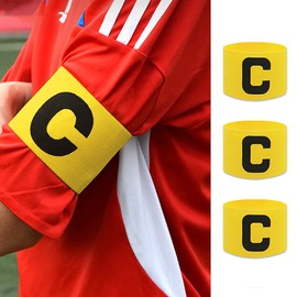 HugeDE 6 Pcs Adjustable Elastic Soccer Captain Armband Arm Bands Football Basketball Player Bands for Youth Adult Yellow