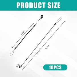 10Pcs Elastic Lanyard Tether, Silicone Pen Leash, Pen Lanyard Retractable, Anti-Loss for Tether Drawing Pen to Tablet Touchscreen, Spring-Loaded Silicone Lanyard Design (Black)