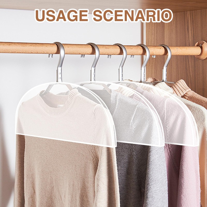 Funnaura 12 Pcs Plastic Clothes Covers, Covers Breathable Shoulder Cover