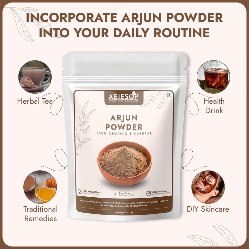 AEJESOP Arjuna Powder, Arjun Bark Powder, 7 oz (200g)