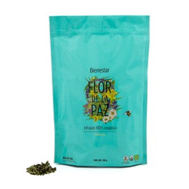 FLOR DE LA PAZ Bienestar, infusión herbal orgánica de cedrón, 200 gramos de hoja suelta