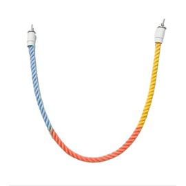 3Pcs Gradient Bendable Bird Perch Stand Set Climbing Rope Swing Playing Toys for Bird Cages Colorful Stand Rope for Parrots Cockatiels Budgies (Yellow, one Size)