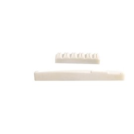 6 String Acoustic Guitar Bone Bridge Nuts and Saddles Made of Real Bone, 1 Pair