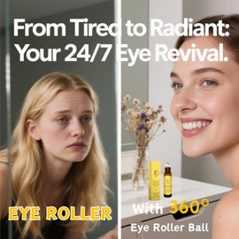 2Pcs Rollerball Castor Oil | Eye Roller for Dark Circles And Puffiness | Eye Cream for Dark Circles and Puffy Eyes | Anti-Aging Serum | Lightweight Eyes Bag Cream | Vegan Wrinkle Cream