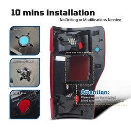 STRAUTOS Tail Lights Compatible with 2020-2022 Ford F250 F350 Super Duty Halogen w/Blind Spot (Module Not Included) Rear Lamp Assembly Replace F02800279 LC3Z13405A (Left Driver Side)