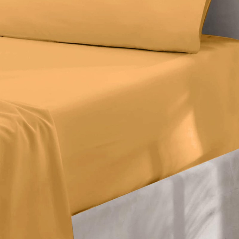 Oxford Homeware Ochre Double Fitted Sheet -100% Brushed Microfibre 1800