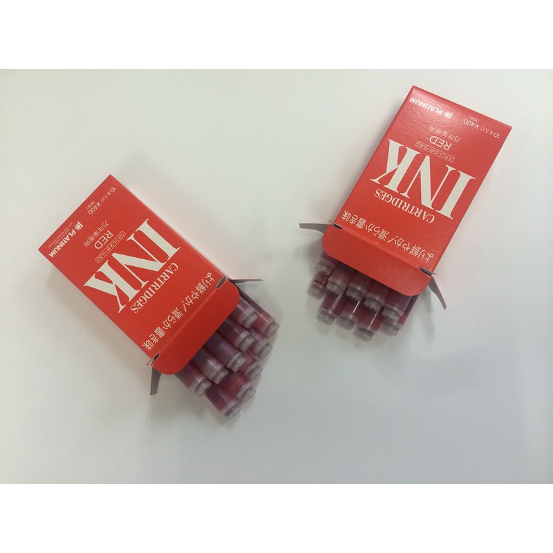 プラチナ万年筆 デスクペン・万年筆用 カートリッジインク レッド SPSQ-400 #2 2個セット