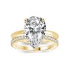 RODIFFY 4.0CT Pear Cut Engagement Ring Set,18K Yellow Gold Plated