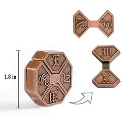 MHY Large Size Brain Teaser Puzzles,3 Pieces Metal Cast Puzzle Games Toys,3D Highly Difficult Adult Puzzles, IQ Educational Box for Teens…