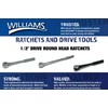 Williams JHWS-52A 1/2-Inch Drive Round Head Ratchet with Chrome Finish,