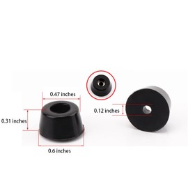 60pcs Black 0.6''X0.47''X0.31'' Rubber Feet Bumper- Non Slip Rubber Bumper Feet in Washers and Screws for Cutting Boards, Cabinets, Tables, Sofas, Chairs, Etc.