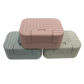TopHomer Travel Soap Box Soap Container with Lid Plastic Portable Soap Holder Leakproof for Bathroom, Shower, Gift (Green, Smiley) (MN-005)