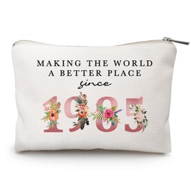 40th Birthday Gift for Her, Makeup Bag for Women, Wife, Sister, Bestie, 40th Birthday Gifts, Mothers Day Gifts, 40 Years Old Gift Ideas, Born in 1985 Gift, Funny 40th Cosmetic Travel Bag (Year 1985)