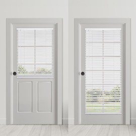 DEZ FURNISHINGS Cordless No Tools 1" Magnet Mini Blinds for Metal Doors, Room Darkening, 25" W x 72" H, White