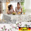 ANRO Oilcloth Tablecloth Oilcloth Tablecloth Washable Garden Tablecloth Flowers 100