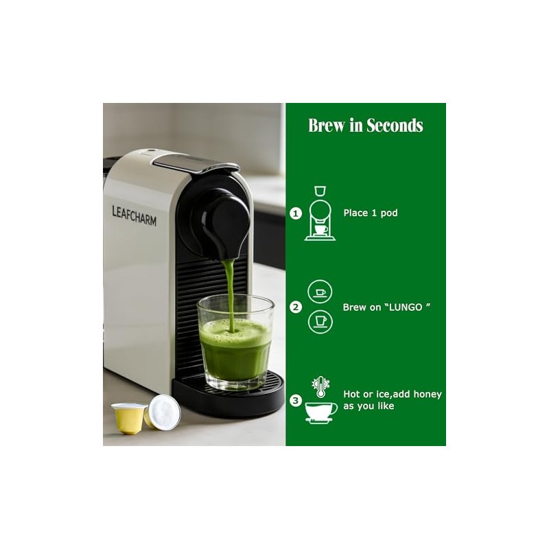 LeafCharm Matcha Pods - Nespresso Original Line Compatible