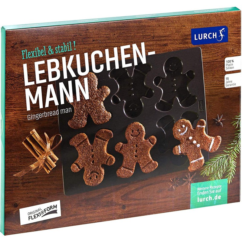 Lurch 65014 FlexiForm Keksform Lebkuchenmann / Backform für 6 Kekse